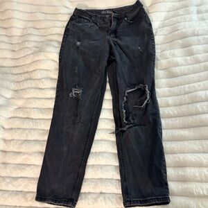 Black ripped denim jeans